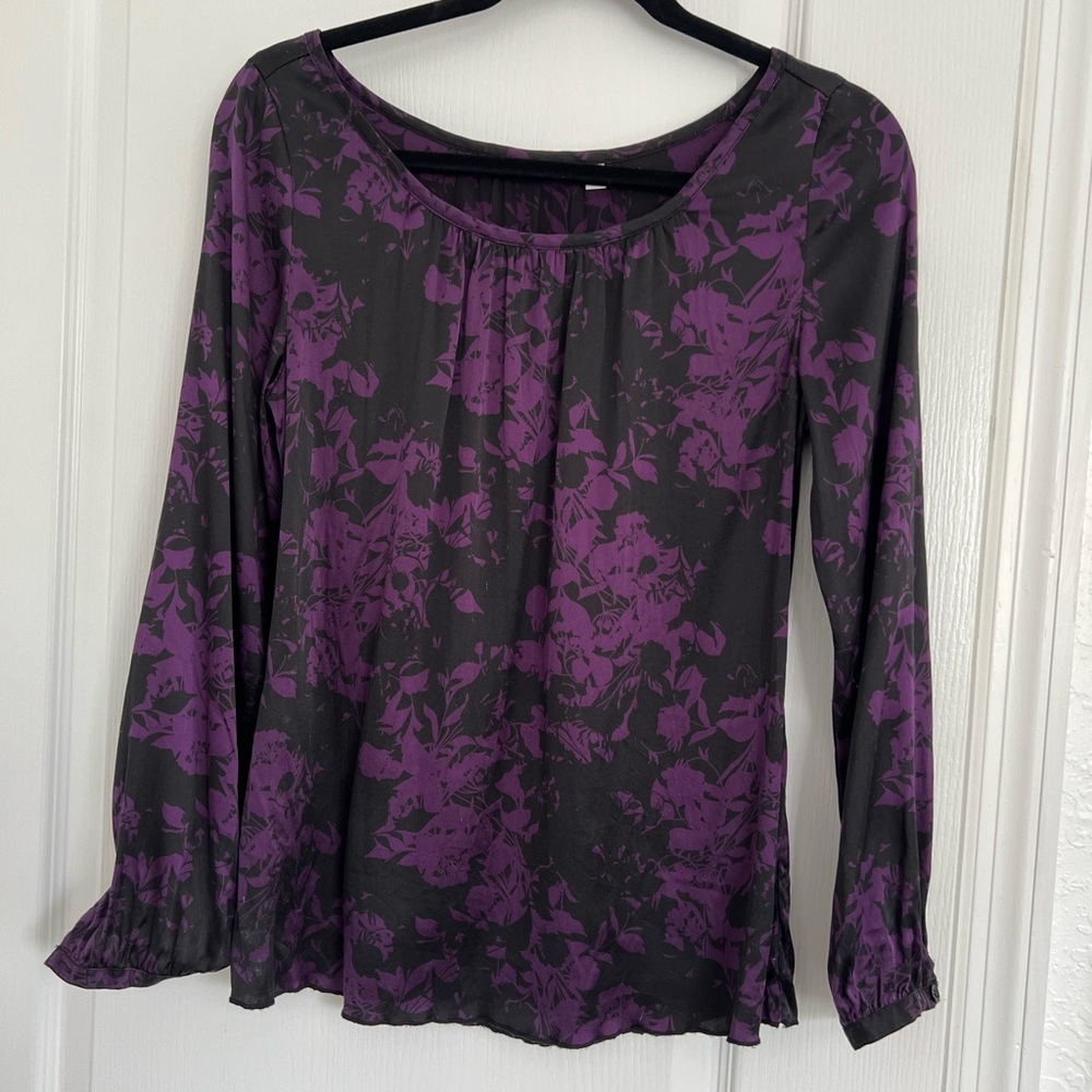 Semantiks Purple and Black Floral Blouse